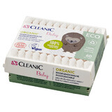 Cleanic Eco Baby Organic, bastoncillos de algodón para bebés y niños, 60 unidades