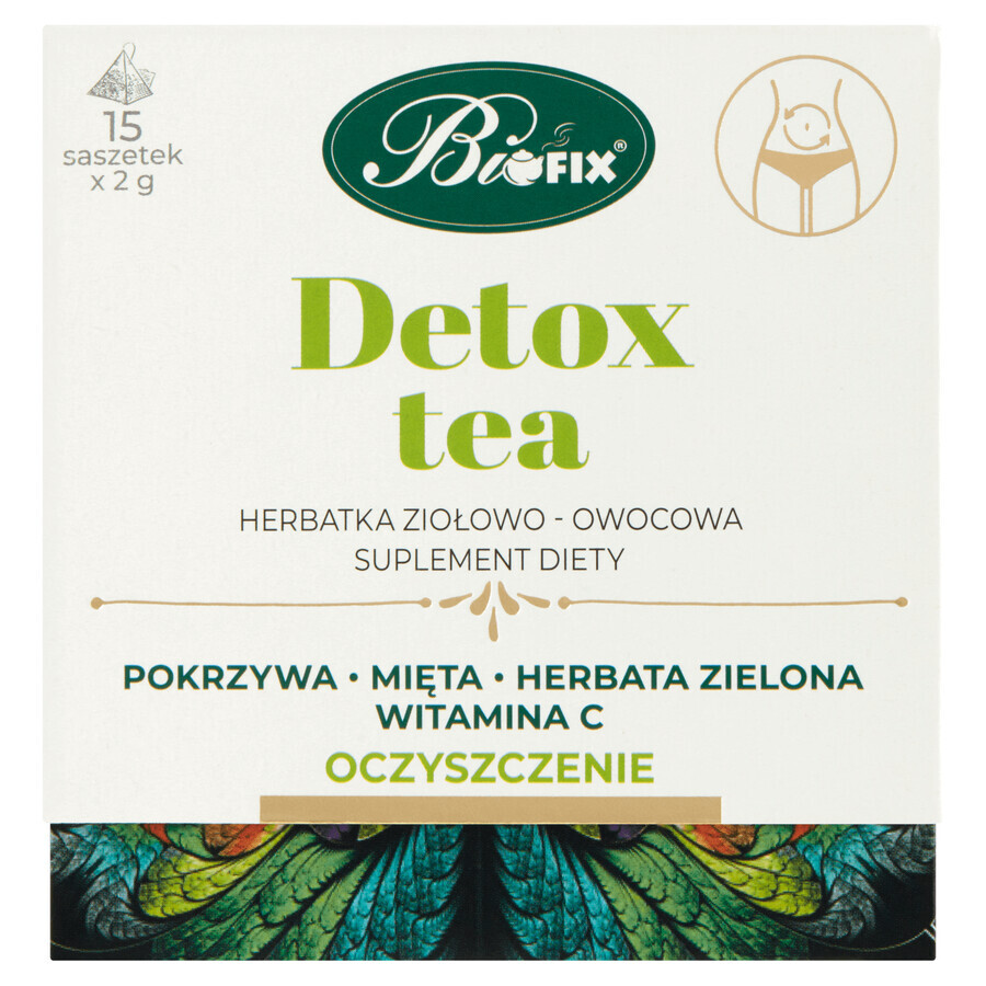 Bi Fix, Detox Tea, tisane aux herbes et aux fruits, 15 sachets