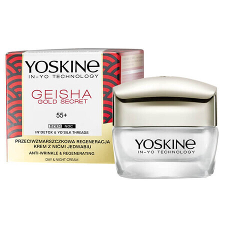 DAX Yoskine Geisha Gold Secret 55+, crema antiarrugas con hilos de seda, día y noche, 50 ml