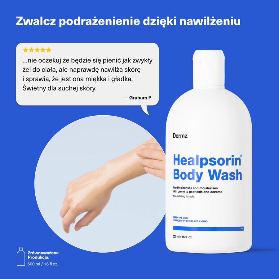 Healpsorin, gel de baño para pieles afectadas por lesiones psoriásicas, 500 ml