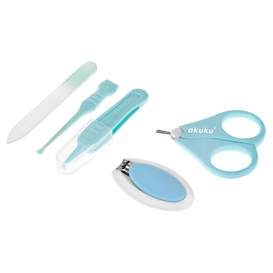 Akuku Apple set de estuches para el cuidado de uñas, azul, A0043