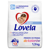 Lovela Baby, poeder voor het wassen van babykleertjes, hypoallergeen, kleur, vanaf de geboorte, 1,3 kg