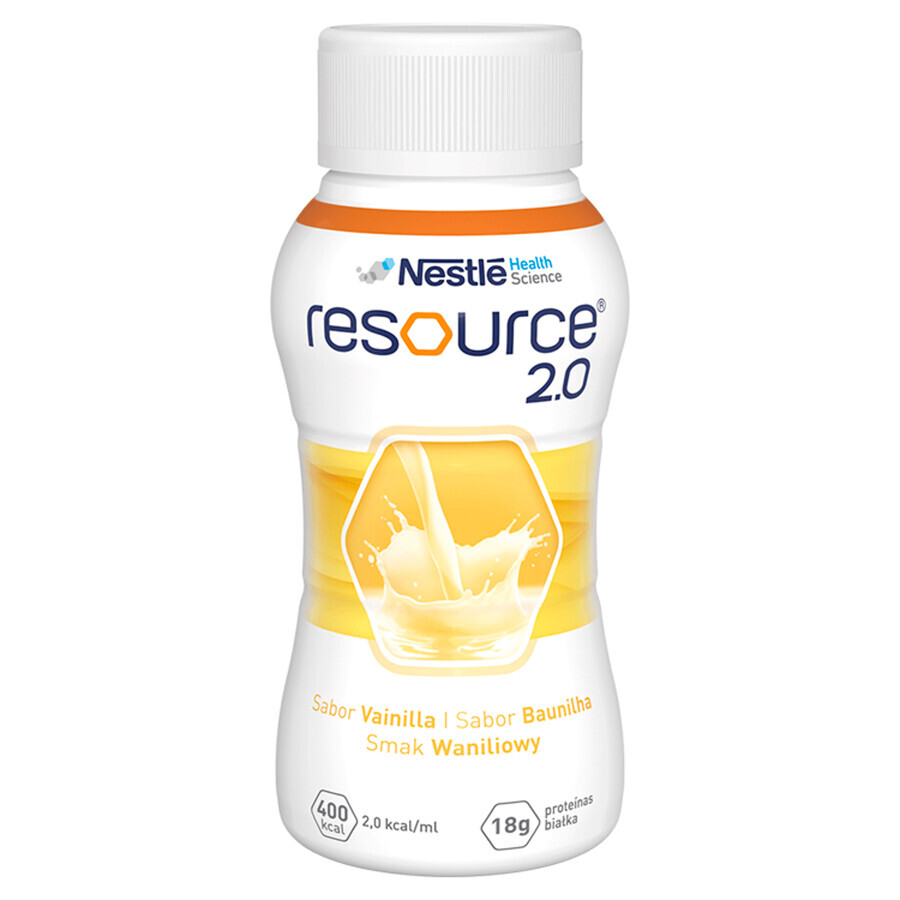 Resource 2.0, preparat nutrițional, aromă de vanilie, 4 x 200 ml