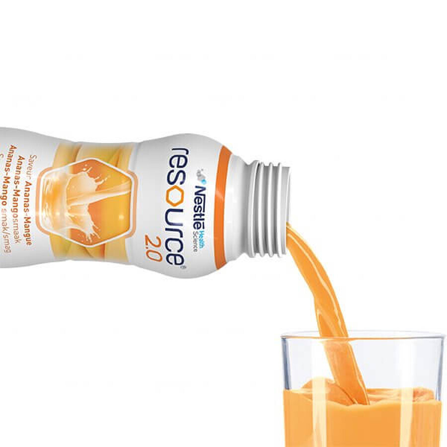 Resource 2.0, preparado nutricional, sabor piña-mango, 4 x 200 ml