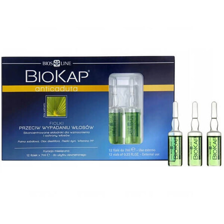 Biokap Anticaduta, tratamiento anticaída, 7 ml x 12 viales