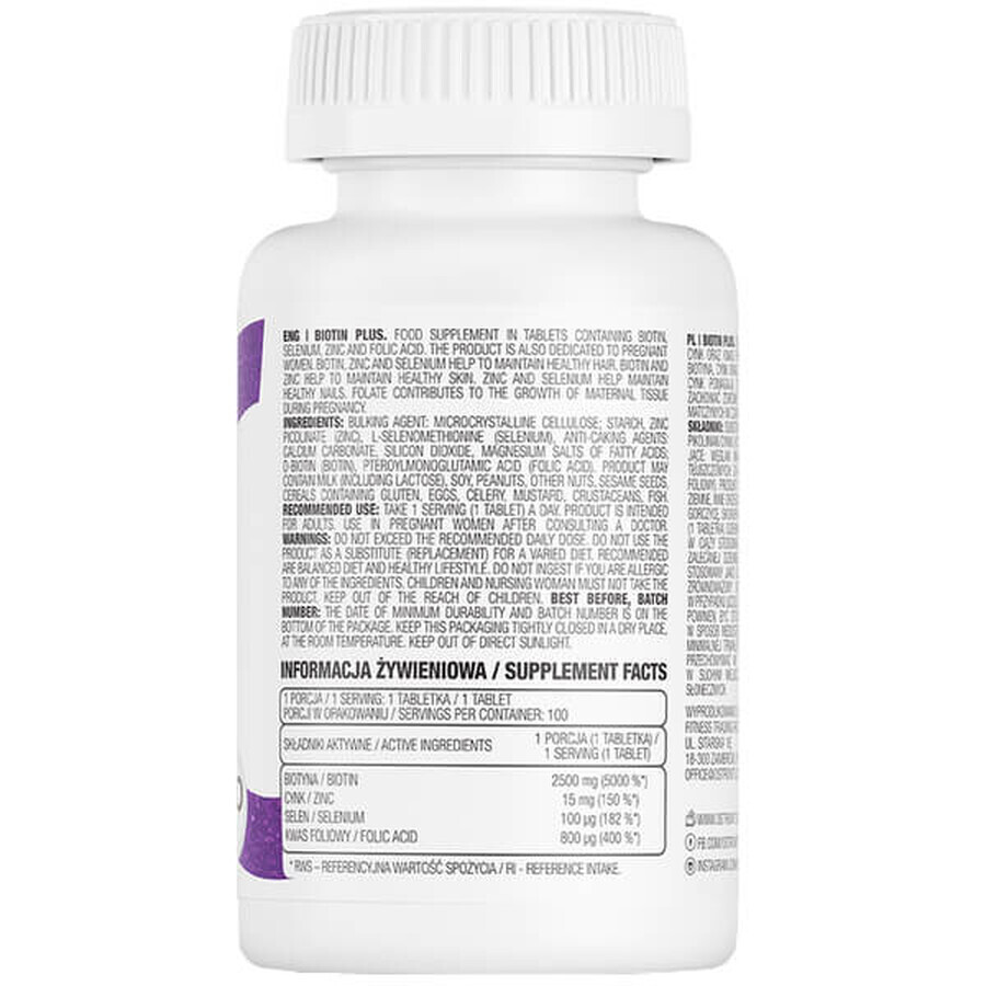 OstroVit Biotina Plus, 100 comprimidos