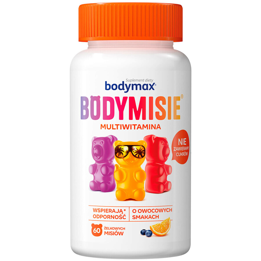 Bodymax Bodymisie, bonbons pour enfants à partir de 3 ans et adultes, goût fruits, 60 pièces