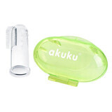 AKUKU, silicone finger brush, green, A0264, 1 pc