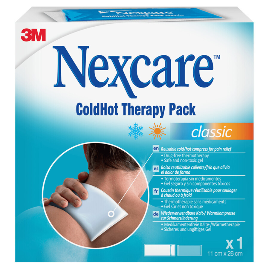 Nexcare ColdHot Classic, bolsa de gel frío-calor, 11 cm x 26 cm, 1 unidad