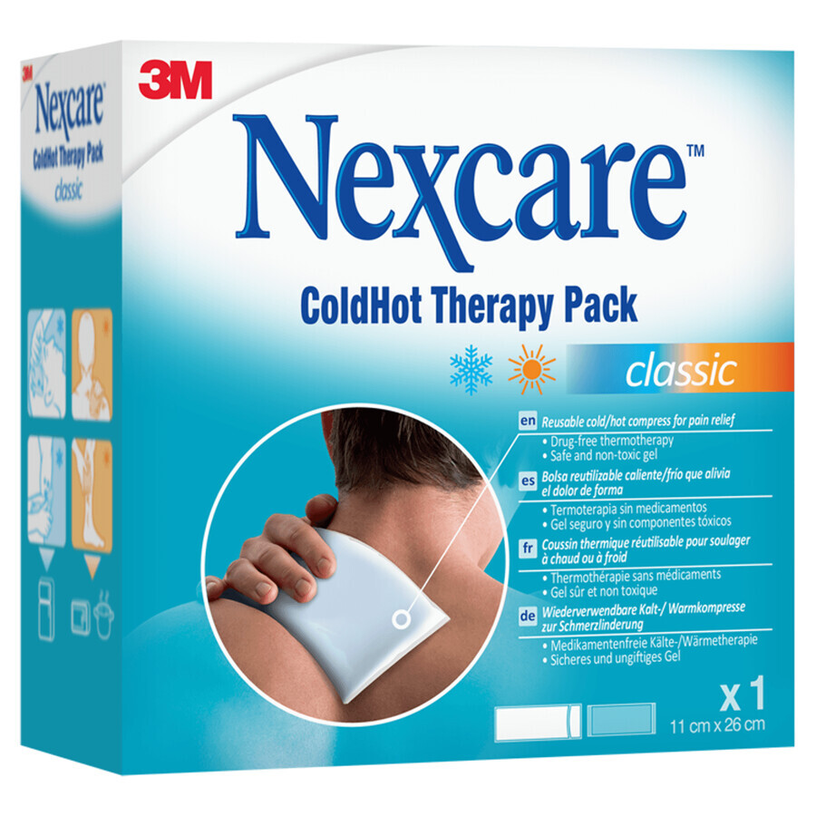 Nexcare ColdHot Classic, bolsa de gel frío-calor, 11 cm x 26 cm, 1 unidad