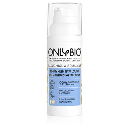 OnlyBio Bakuchiol &amp; Squalane, crema facial rica e hidratante, 50 ml