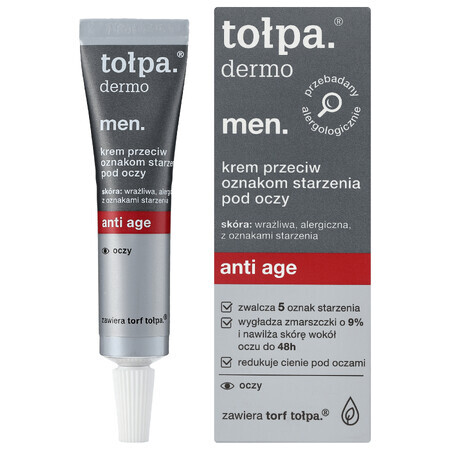 Tolpa Dermo Men Anti Age, crema antiedad para el contorno de ojos, 10 ml