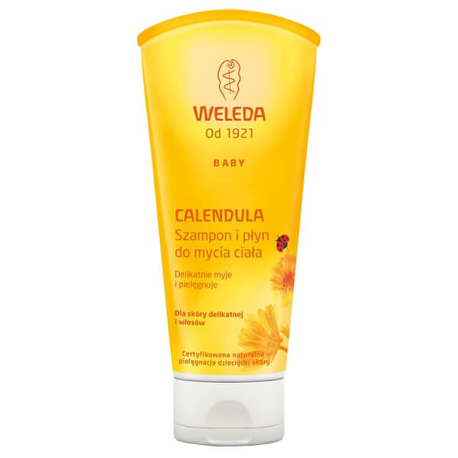 Weleda Caléndula, champú y gel de baño, piel delicada, 200 ml