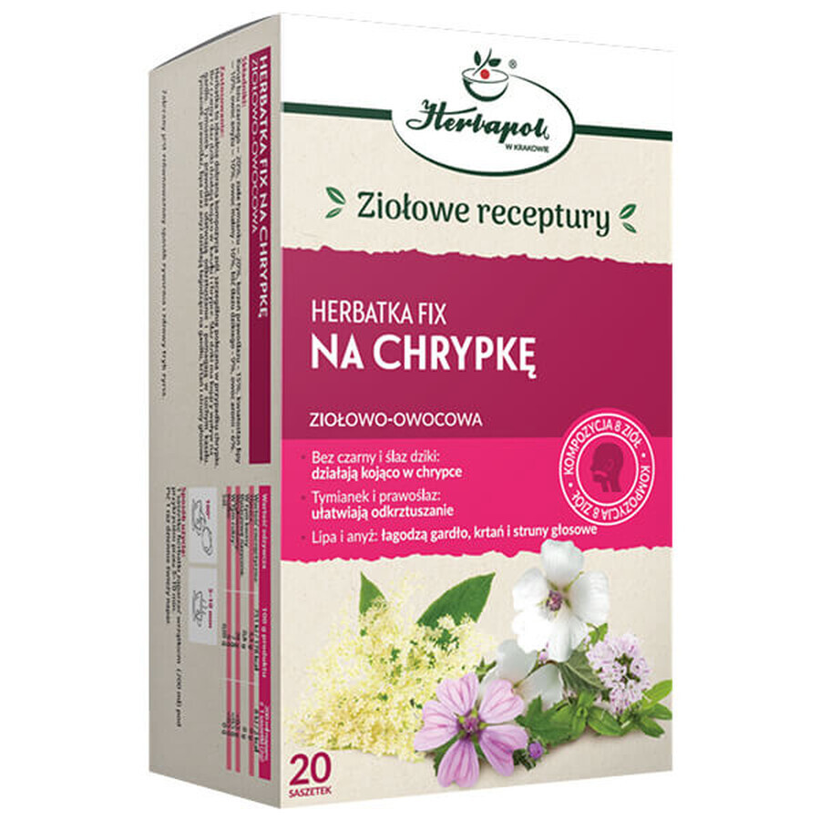 Herbapol Na Chrypka, tisane fixe aux herbes et aux fruits, 2 g x 20 sachets