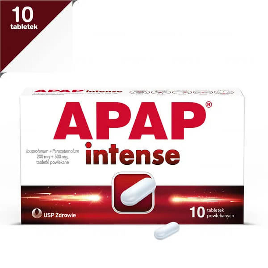 Apap Intense 200 mg + 500 mg, 10 Filmtabletten