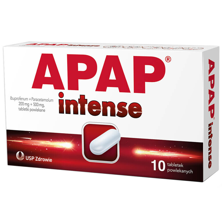 Apap Intense 200 mg + 500 mg, 10 Filmtabletten