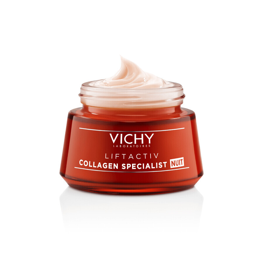 Vichy Liftactiv Collagen Specialist, crema de noche antiedad, 50 ml