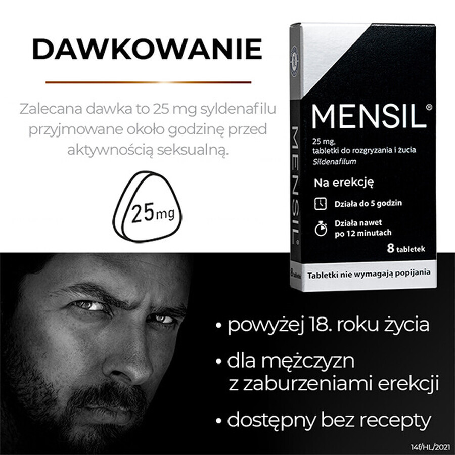 Mensil 25 mg, 8 Kautabletten