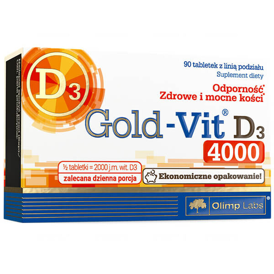 Olympus, Gold-Vit D3 4000 IU, 90 tablets