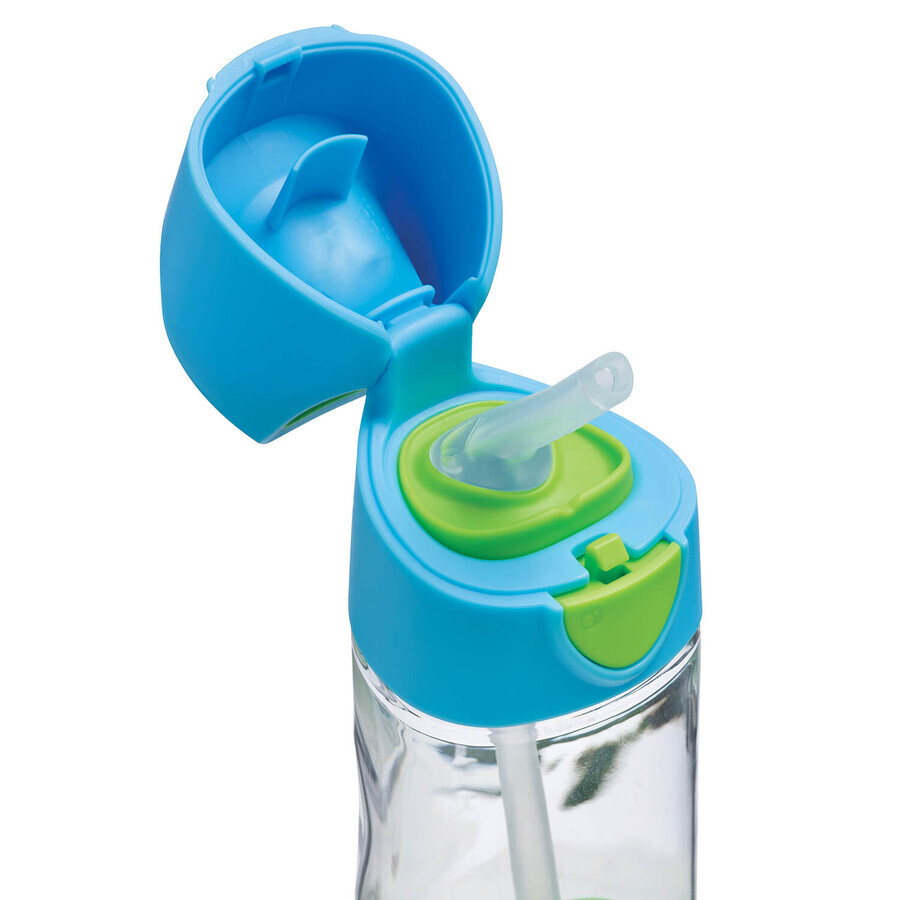 B.Box, cantimplora con pajita, Tritan, cantimplora para niños, Ocean Breeze, a partir de 9 meses, 450 ml