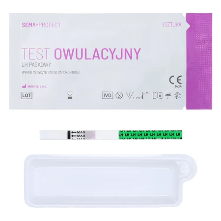 SEMA Protect, test owulacyjny LH paskowy, czuły 25 mIU/ml, 5 sztuk: ceny i cechy