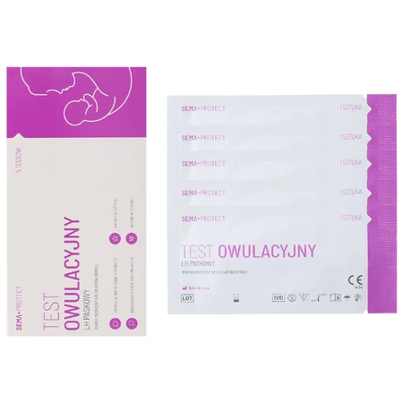 SEMA Protect, test owulacyjny LH paskowy, czuły 25 mIU/ml, 5 sztuk: ceny i cechy