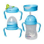 B.Box, vaso para aprender a beber, set 4 en 1, arándano, a partir de 4 meses, 240 ml