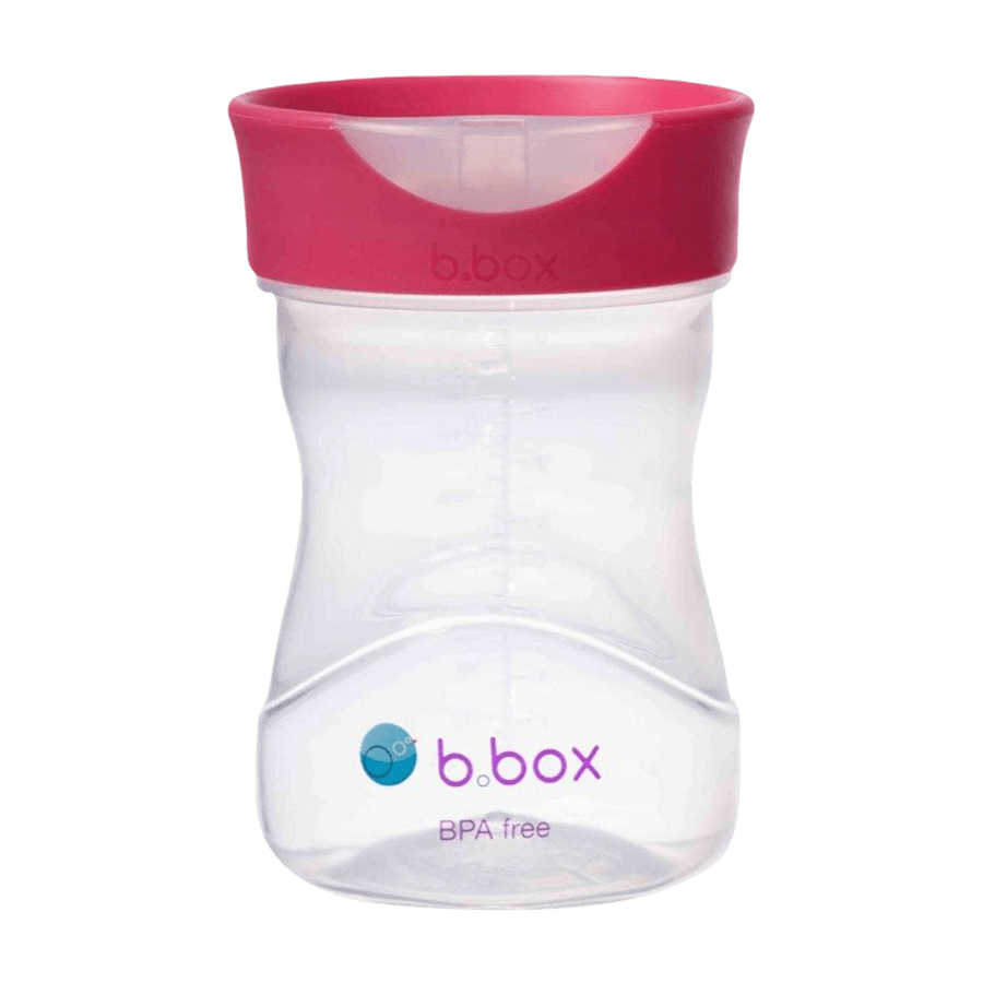 B.Box, tazza per imparare a bere, set 4 in 1, lampone, da 4 mesi, 240 ml