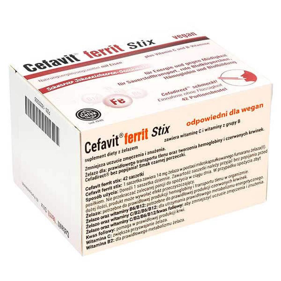 Cefavit Ferrit Stix, 42 sobres