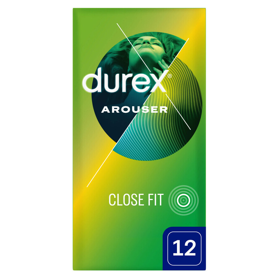 Durex Arouser, preservativos estriados, 12 unidades