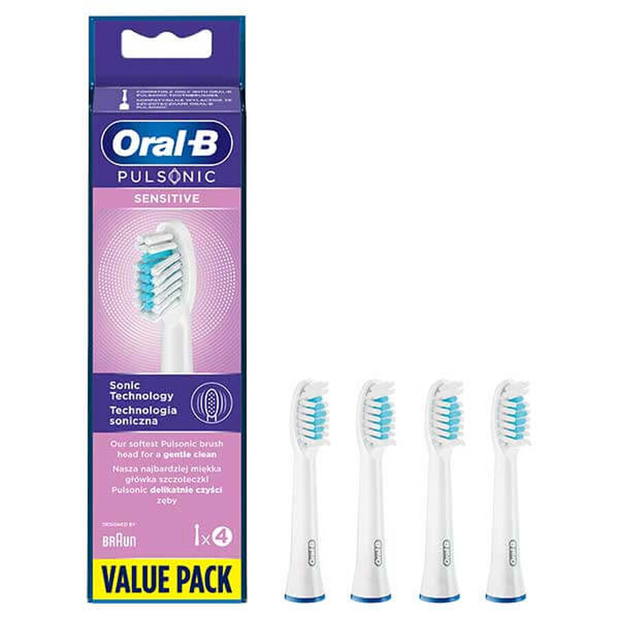 Oral-B, vervangende opzetborstels voor Pulsonic Sensitive tandenborstel, 4 stuks