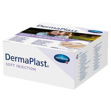 DermaPlast Soft Inyección, parches post-inyección con vendaje, 40 mm x 16 mm, 250 piezas