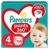 Pampers Pants, luiers, maat 4, 9-15 kg, 108 stuks