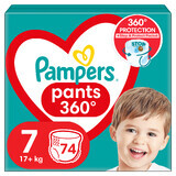 Pampers Broekjes, luiers, maat 7, 17+ kg, 74 stuks