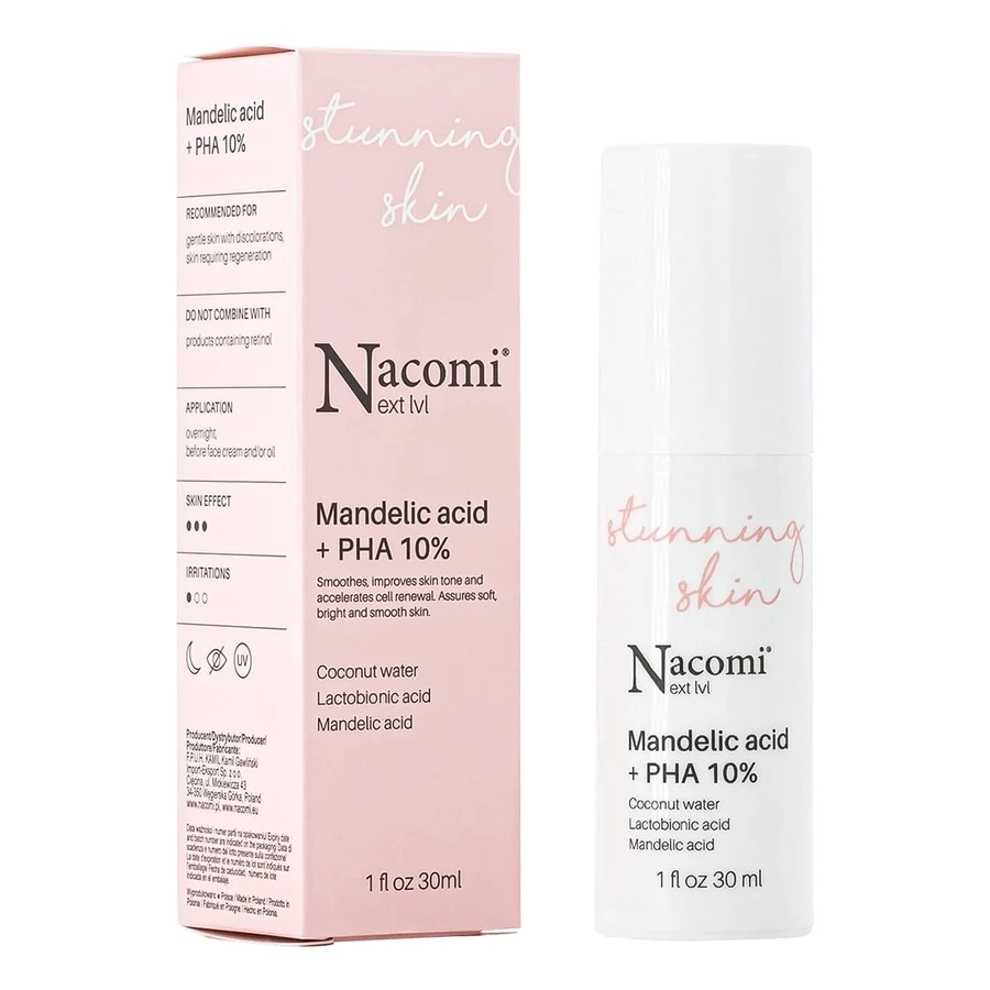Nacomi Next Level, sérum à l'acide mandélique et PHA 10%, pour la nuit, 30 ml