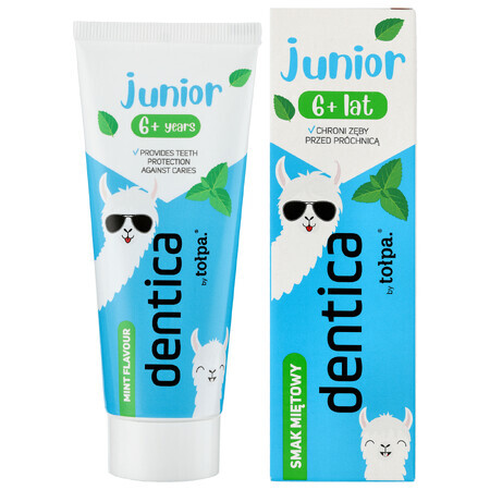 Dentica Junior, pastă de dinți pentru copii de la 6 ani, aromă de mentă, 50 ml