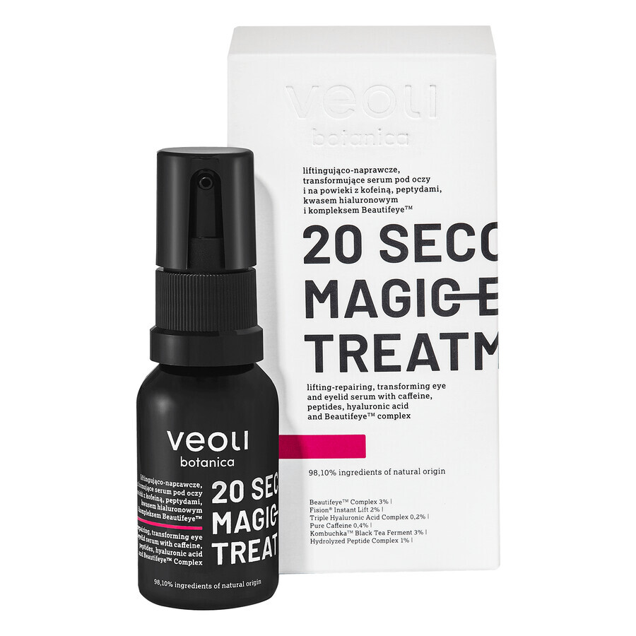 Veoli Botanica 20 Seconds Magic Eye Treatment, ser lifting și reparator pentru ochi și pleoape, 15 ml 