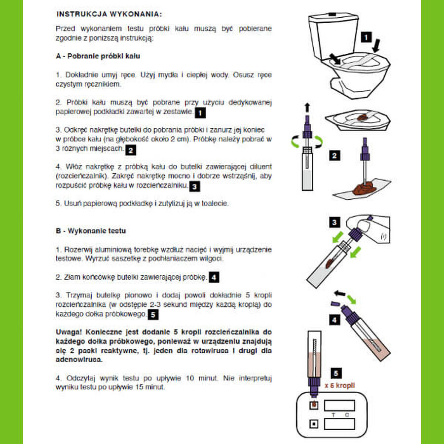 LabHome Rotadeno-Screen, test voor de detectie van rotavirus en adenovirus in feces, 1 stuk