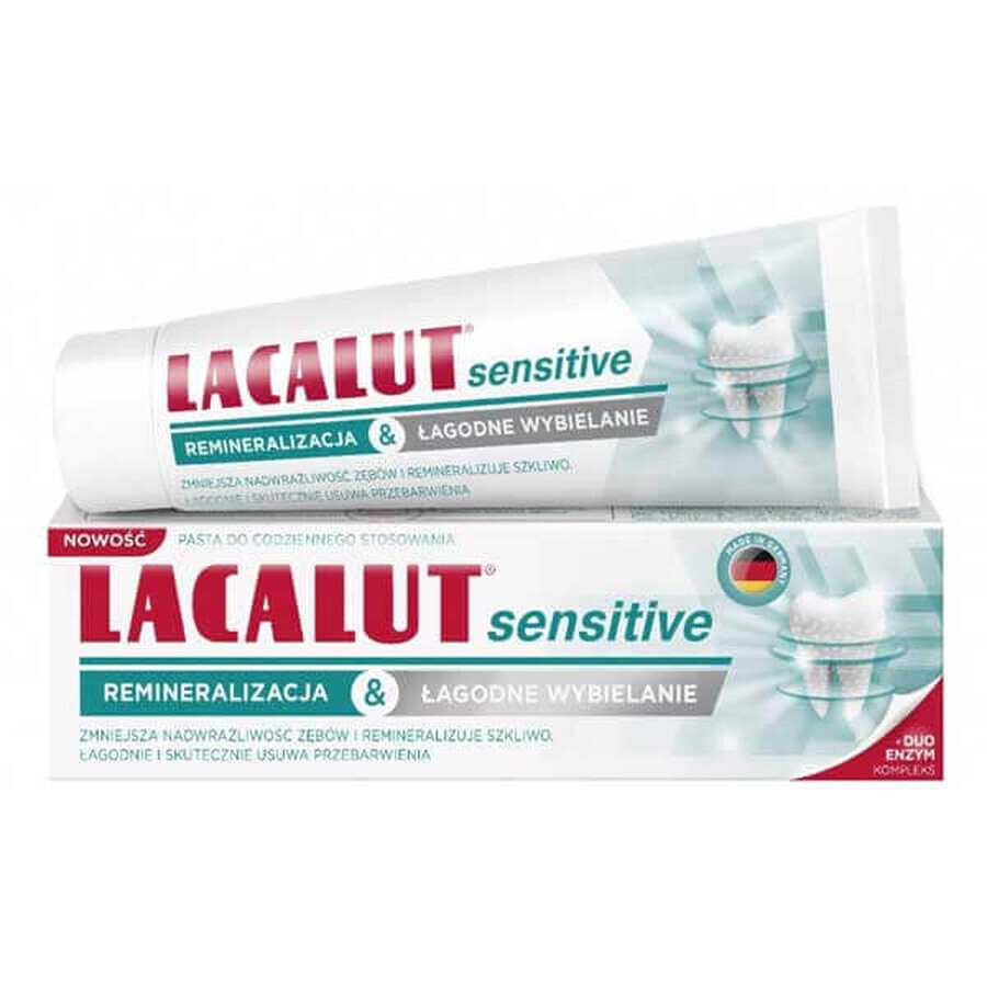 Lacalut Sensitive, toothpaste, enamel remineralization and gentle whitening, 75 ml