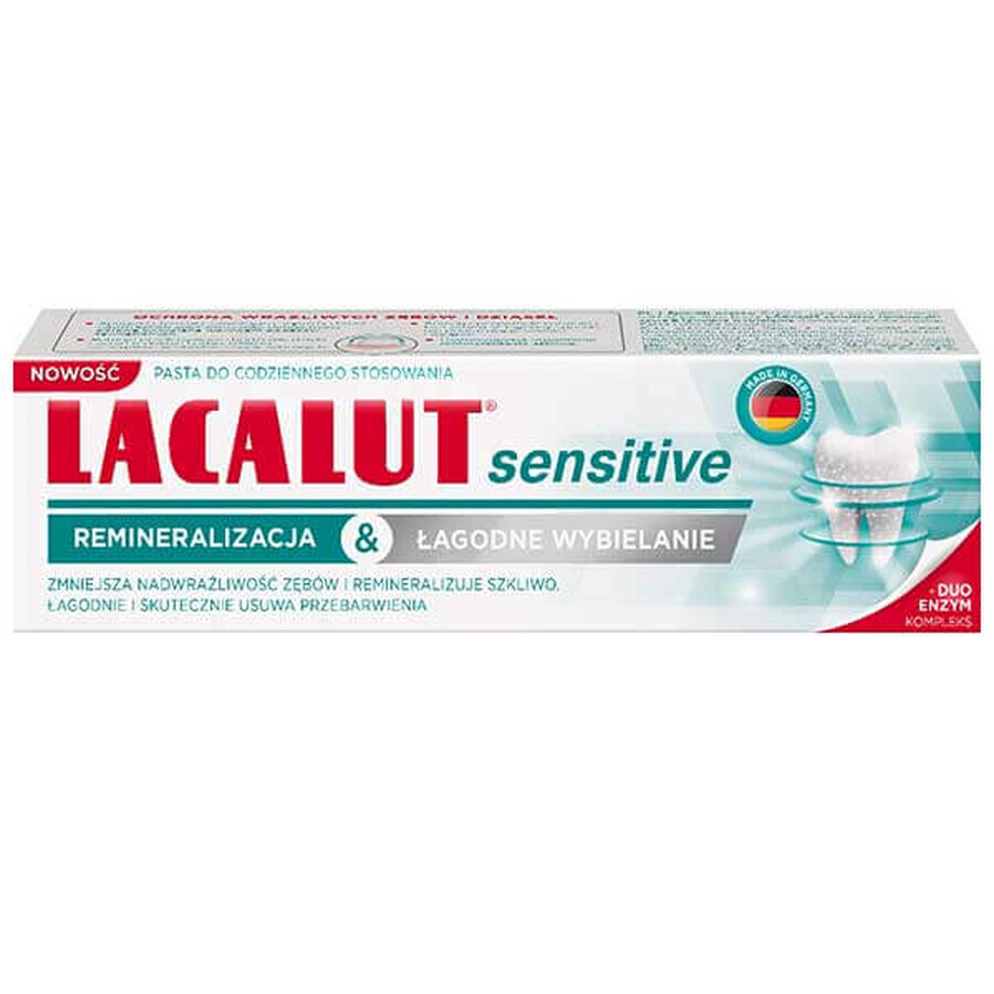 Lacalut Sensitive, toothpaste, enamel remineralization and gentle whitening, 75 ml