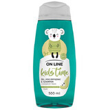 On Line Kids Time, gel de ducha y champú 2 en 1 con aroma de pera, mayores de 3 años, 500 ml