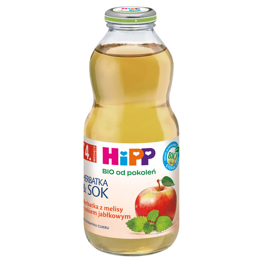 HiPP Tea & Juice Bio, té de melisa con zumo de manzana, después de 4 meses, 500 ml