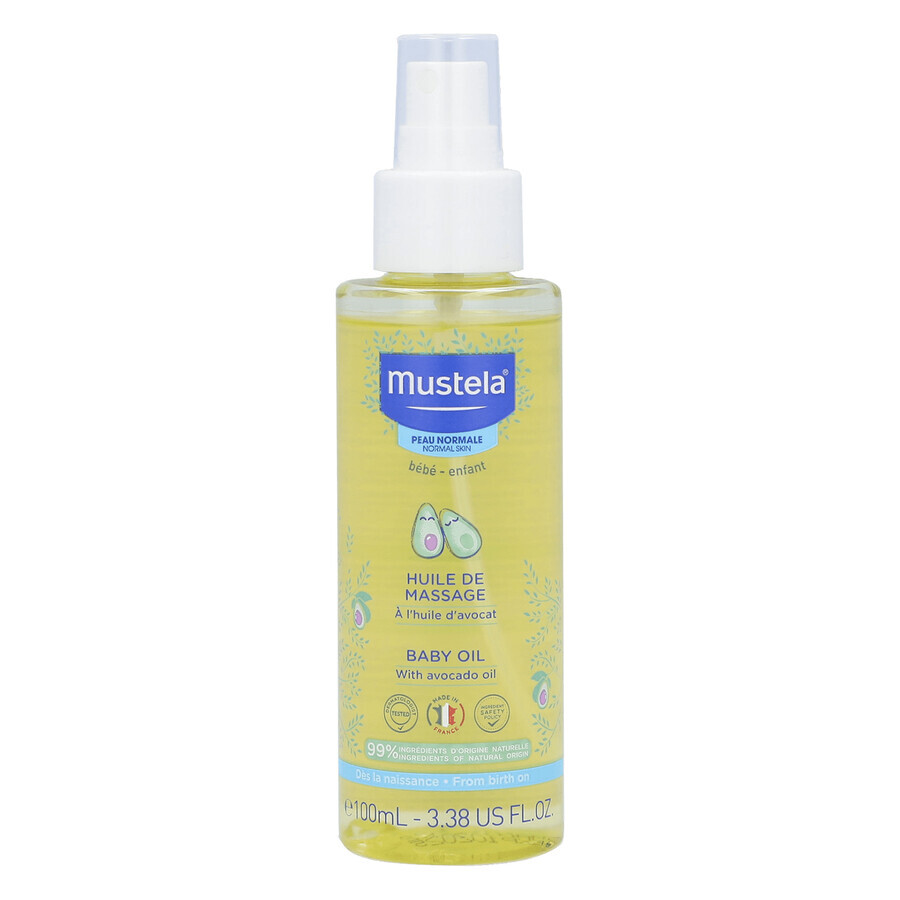 Mustela Set solar, Bebé en movimiento - piel seca, leche solar, FPS 50, 40 ml + aceite de masaje, 100 ml