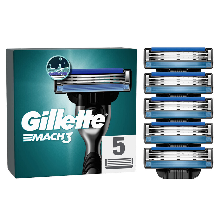 Gillette Mach 3, cartuchos de repuesto, 5 piezas