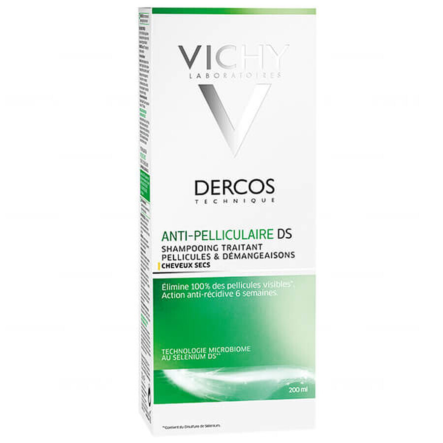 Vichy Dercos Anti Dandruff DS, Anti-Schuppen-Shampoo, trockenes Haar, 200 ml