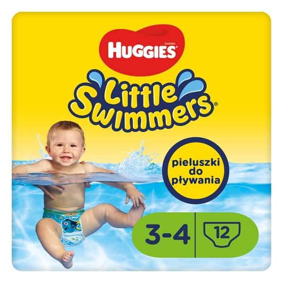 Huggies Little Swimmers, braguitas, para natación, Where's Dory, talla 3-4, 7-15 kg, 12 unidades