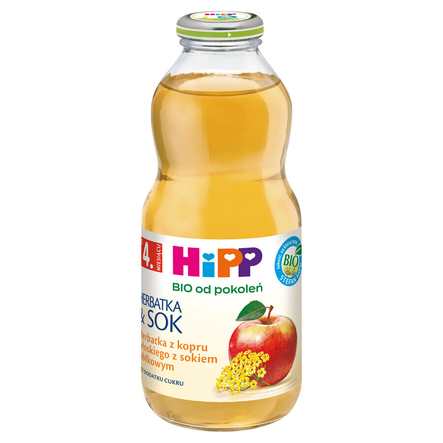 HiPP Tea & Juice Bio, té de hinojo con zumo de manzana, después de 4 meses, 500 ml