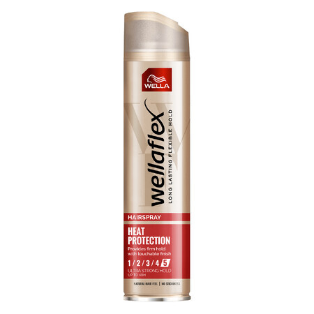 Wella Wellaflex Heat Protection, laca para el cabello, fuerza 5, 250 ml