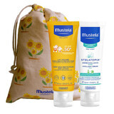 Mustela Sun set, Baby on the go - skin prone to atopy, sunscreen milk, SPF 50, 40 ml + Stelatopia, face cream, 40 ml