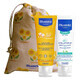 Mustela Sun Set, Baby on the go - piel con tendencia at&#243;pica, loci&#243;n de protecci&#243;n solar, SPF 50, 40 ml + Stelatopia, crema facial, 40 ml